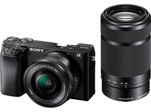 SONY Alpha 6100 Doublezoom Kit (ILCE-6100Y) Systemkamera 24.2 Megapixel mit Objektiv 16-50 mm, 55-210 mm , 7.5 cm Display   Touchscreen, WLAN