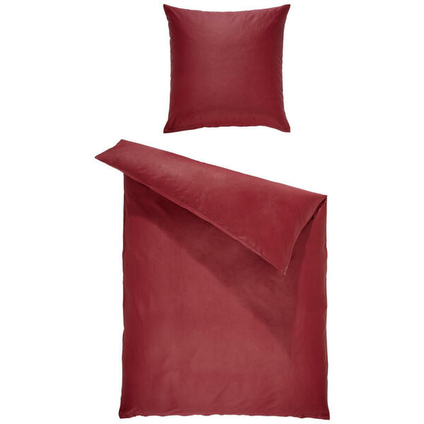 Bild 1 von Bio:Vio Bettwäsche satin bordeaux 155/220 cm , Merada , Textil , Uni , 155x220 cm , Satin , 004378011308