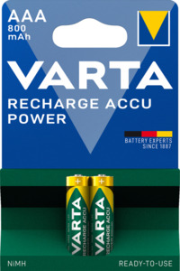 Varta Recharge Accu Power Micro AAA NiMH 800mAh, 2er-Pack