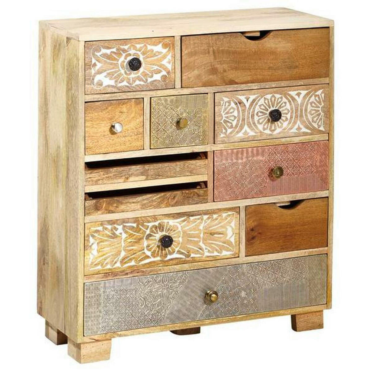 Bild 1 von KOMMODE Mangoholz massiv Multicolor, Naturfarben