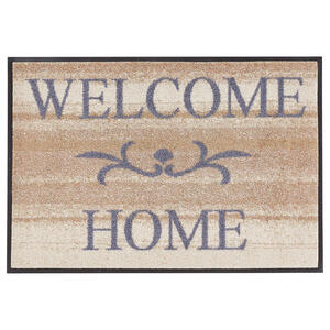 Esposa Fußmatte 40/60 cm texte grau, beige , Welcome Home , Textil , 40x60 cm , rutschfest, für Fußbodenheizung geeignet , 004336004151