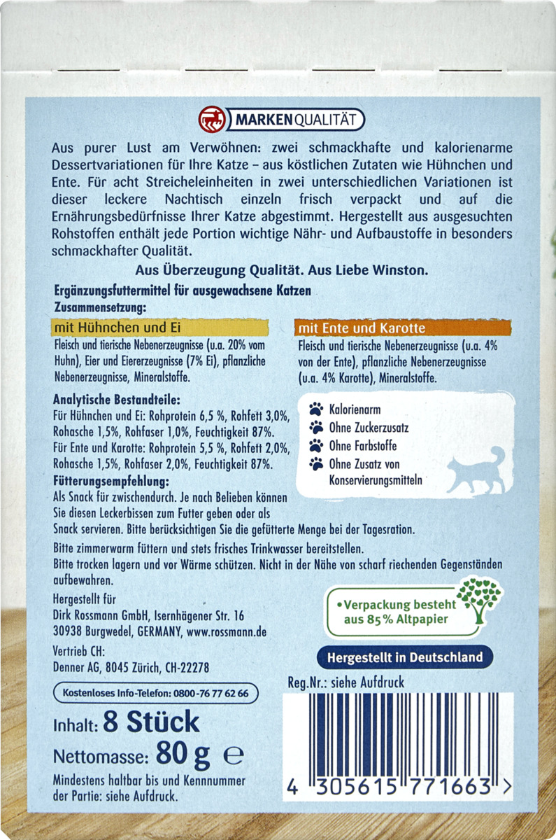 Bild 2 von Winston Gelee-Schleckerli 4x mit Hühnchen und Ei, 4x mit Ente und Karotte