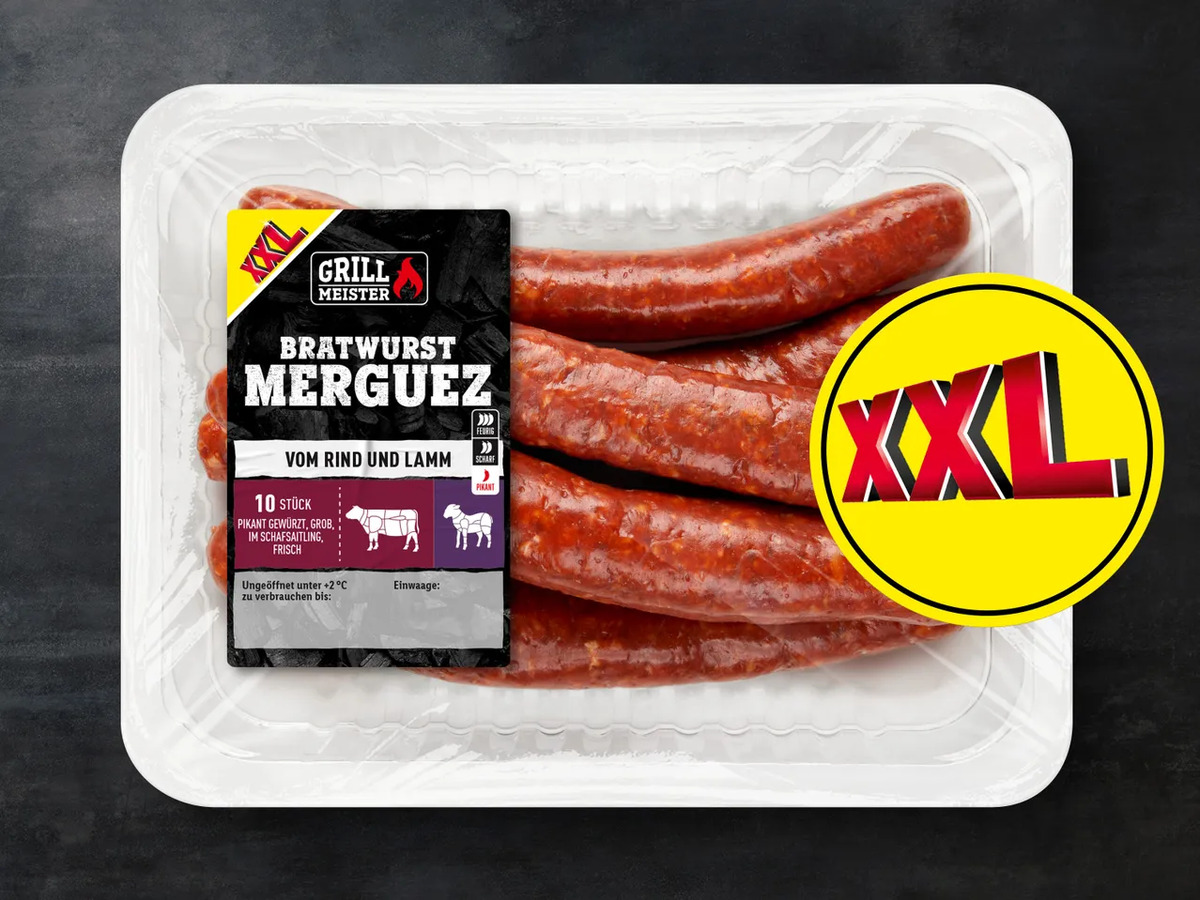 Bild 1 von Grillmeister Bratwurst Merguez XXL, 
         600 g