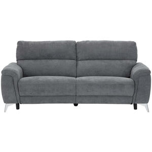 Livetastic Sofa webstoff grau, chromfarben , Padua , Textil , 2-Sitzer , 215x97x97 cm , verchromt,Webstoff , Relaxfunktion , 002424002801