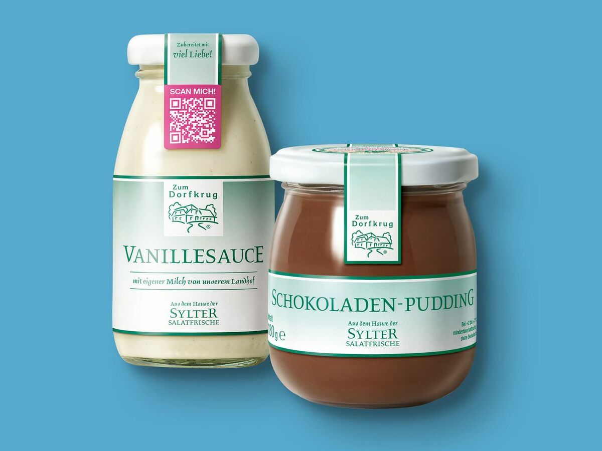 Bild 1 von Zum Dorfkrug Pudding/Vanillesauce/Grütze, 
         180 g/125 ml