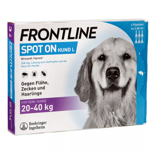 Frontline Spot-on gegen Zecken und Flöhe bei Hund 40 kg 6 St