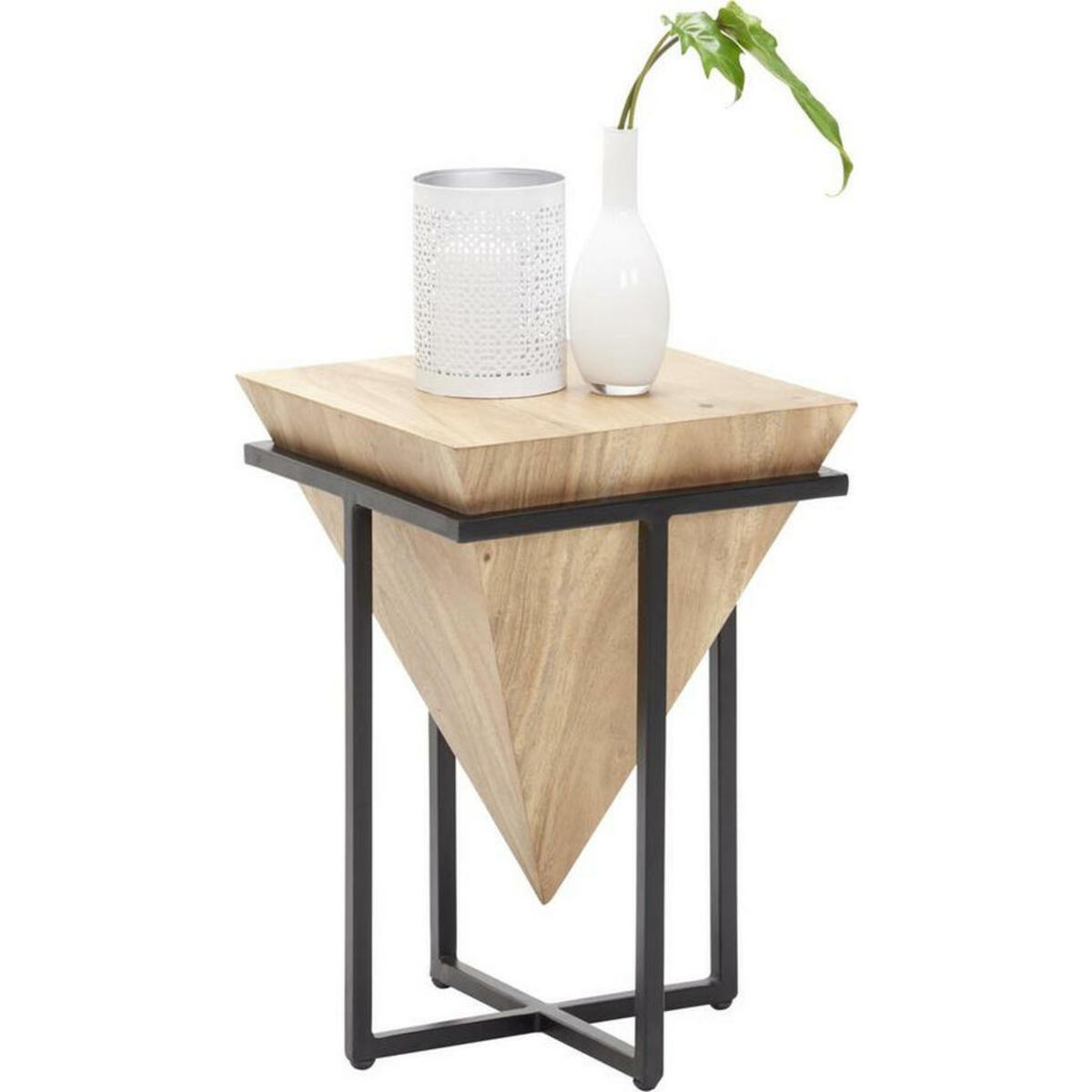 Bild 1 von BEISTELLTISCH Akazie massiv quadratisch Naturfarben, Schwarz