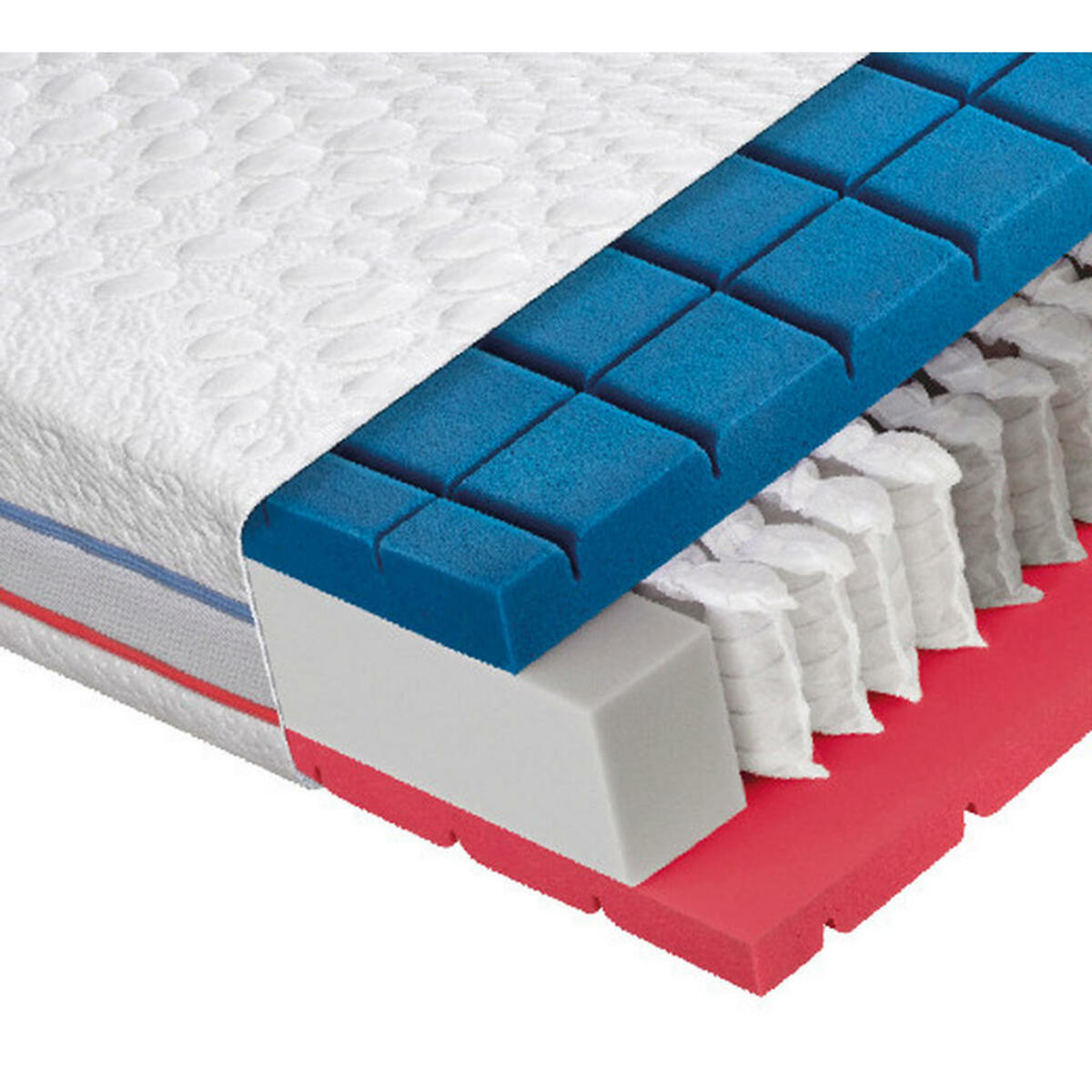 Bild 1 von Dieter Knoll Taschenfederkernmatratze 100/200 cm , Aqua Cool TF 1000 , Weiß , Textil , H3=fest ab ca.80kg , 100x200 cm , Doppeltuch , Über- und Sondergrößen erhältlich, Bezug abnehmbar/waschbar,