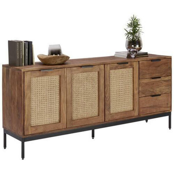 Bild 1 von Landscape Sideboard akazie hartholz akaziefarben , Veda , Holz , Akazie,Akazie, Bambus , Hartholz,Hartholz , 2 Fächer , 3 Schubladen , 75x40x170 cm , pulverbeschichtet,Natur,Natur,Echtholz,Echtholz