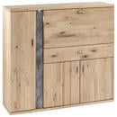 Bild 1 von Voleo Highboard eiche furniert, massiv eichefarben, schieferfarben , Turego , Holzwerkstoff , furniert, massiv,furniert,massiv , 2 Fächer , 1 Schubladen , 128.6x117.4x37.4 cm , geölt,melaminharzbes