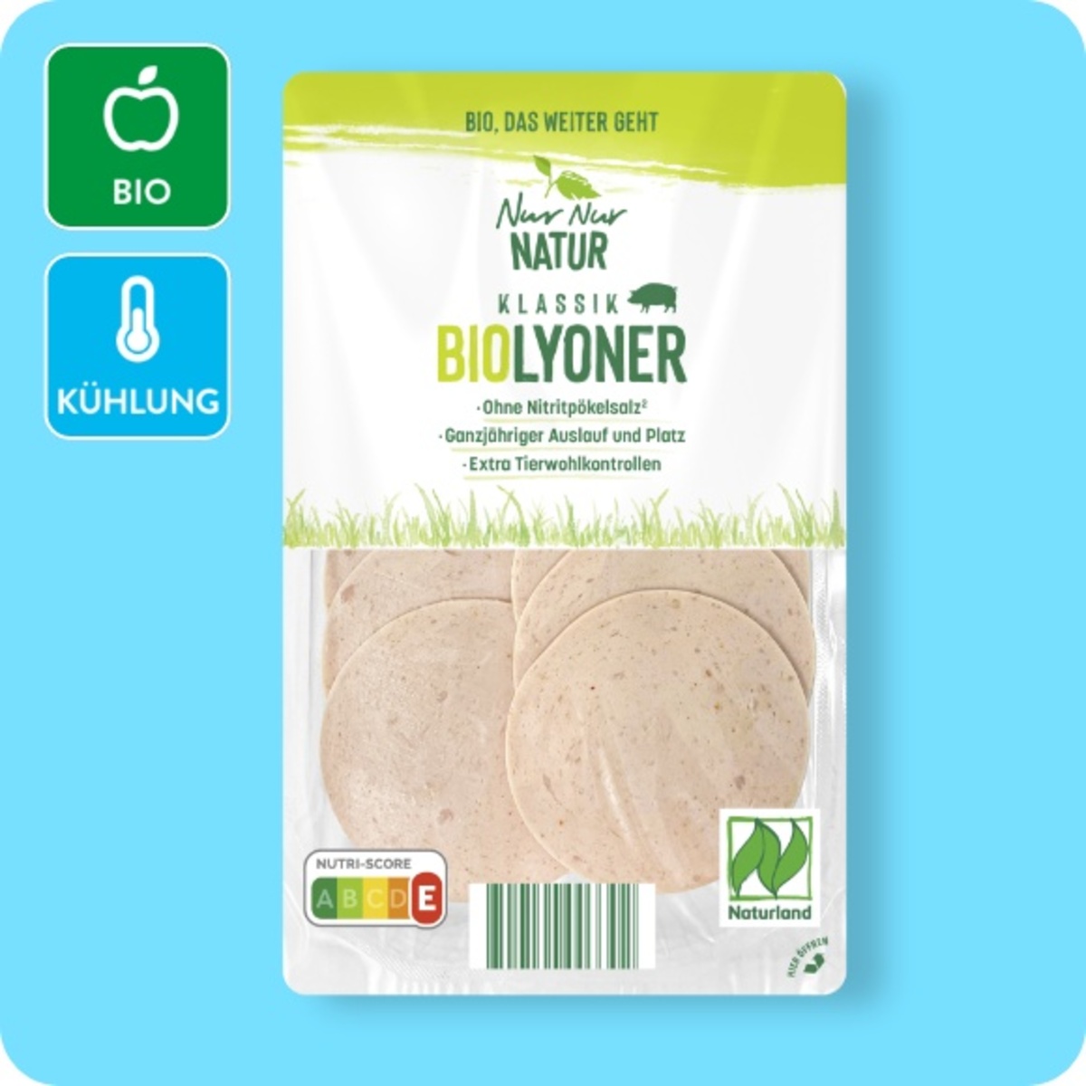 Bild 1 von NUR NUR NATUR Bio-Lyoner, Klassik oder Paprika