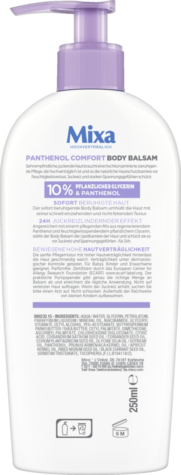 Bild 2 von Mixa Panthenol Comfort Body Balsam