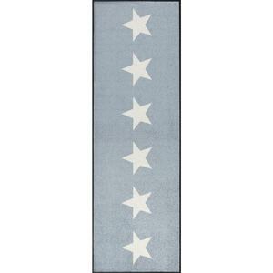 Esposa Fußmatte 60/180 cm stern grau , Stars Grey 056027 , Textil , 60x180 cm , Velours , rutschfest, für Fußbodenheizung geeignet , 004336004996