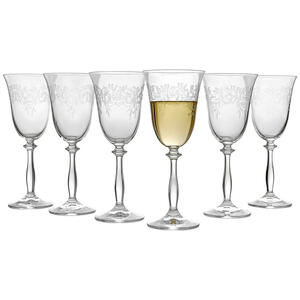Novel Weißweinglas-set 6-teilig , 107 013 102 , Klar , Glas , 250 ml , Pantografieverzierung , 003280006202