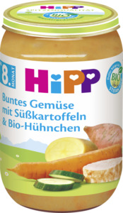 HiPP Bio Buntes Gemüse mit Süßkartoffeln und Bio-Hühnchen