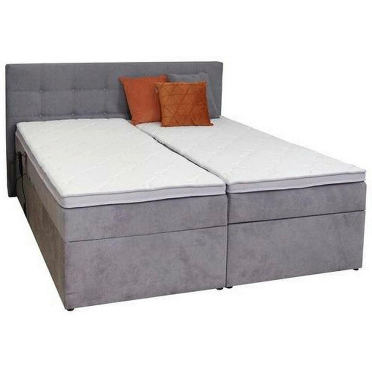 Bild 1 von Carryhome Boxspringbett 180/200 cm , Consul!!achtung NUR Über Ue!! , Hellgrau , Textil , H2=mittel bis ca.80kg , 180x200 cm , Doppeltuch,Webstoff , Stoffauswahl, Topper geteilt, in verschiedenen Gr