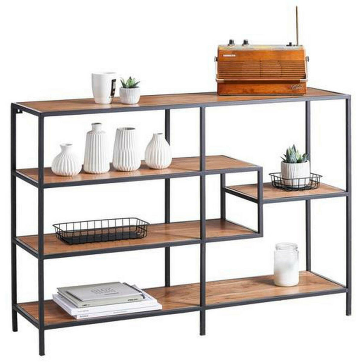 Bild 1 von Landscape Regal akazie massiv schwarz, akaziefarben , Rahul Ii , Holz, Metall , 115x80x30 cm , pulverbeschichtet,lackiert,Echtholz , 001071005602