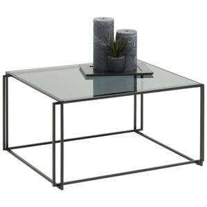 XXXLutz Couchtisch rechteckig grau, schwarz , Minero , Metall, Glas , 60x38x75 cm , pulverbeschichtet , 000249001310