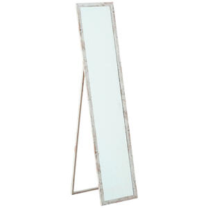 XXXLutz Standspiegel weiß , 1004011 , Holzwerkstoff , 34x155x3 cm , lackiert,Nachbildung , 004885205601
