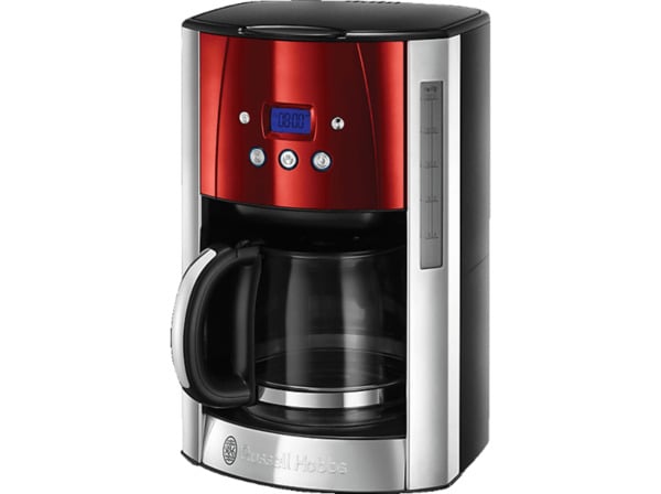 Bild 1 von RUSSELL HOBBS 23240-56 RH Luna Solar  Kaffeemaschine mit Glaskanne in Edelstahl/Grau/Rot