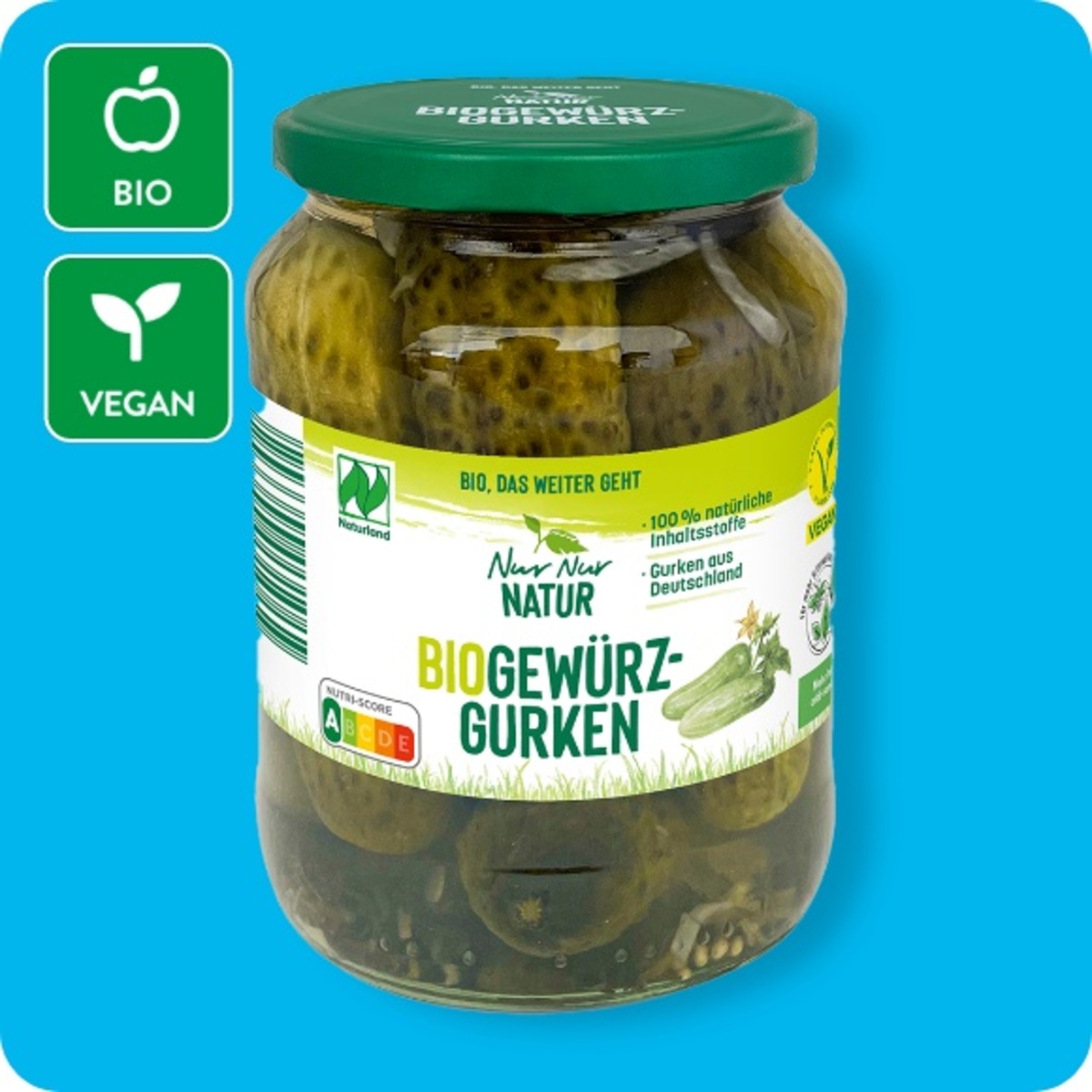 Bild 1 von NUR NUR NATUR Bio-Gewürzgurken, Naturland-zertifiziert