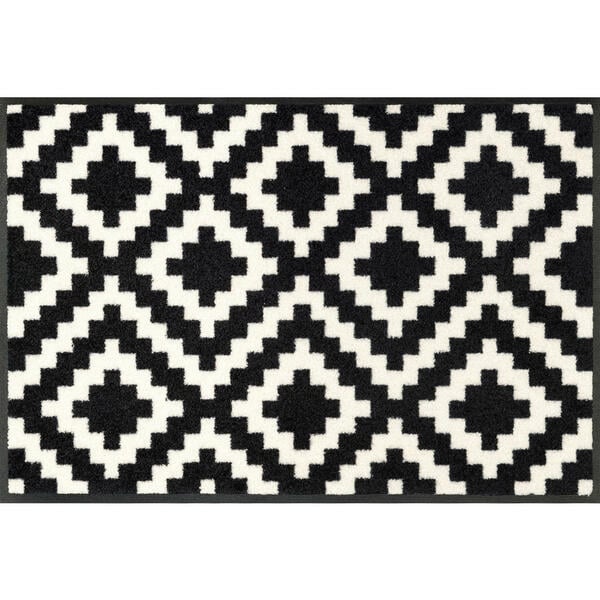 Bild 1 von Esposa Webteppich 50/75 cm schwarz, weiß , Klamar , Textil , Karo , 50x75 cm , für Fußbodenheizung geeignet, in verschiedenen Größen erhältlich , 004336022889