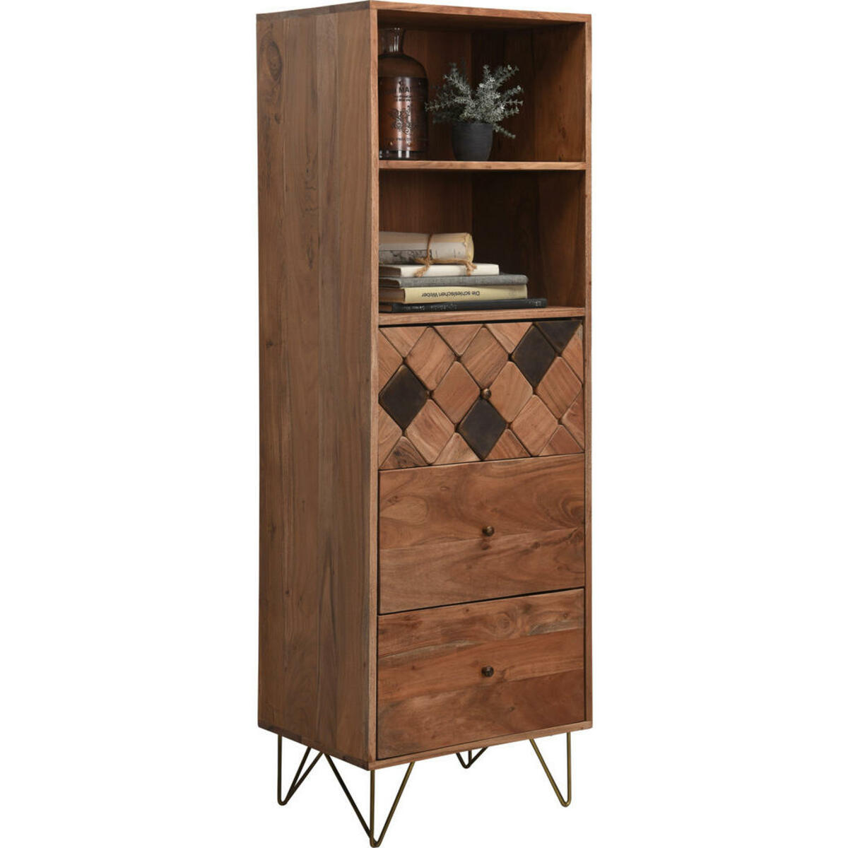 Bild 1 von Ambia Home Kommode akazie massiv akaziefarben, bronzefarben , Milano   -Ambia Home- , Holz , 1 Fächer , 3 Schubladen , 50x153x43 cm , antik,matt,Echtholz , Beimöbel erhältlich , 001944001104