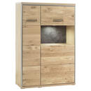 Bild 1 von Cantus Highboard eiche furniert, massiv eichefarben , Espero , Holz, Glas , furniert, massiv,furniert,massiv , 3 Fächer , 2 Schubladen , 94x136x39 cm , glänzend,geölt, foliert,klar,Echtholz, Nachb