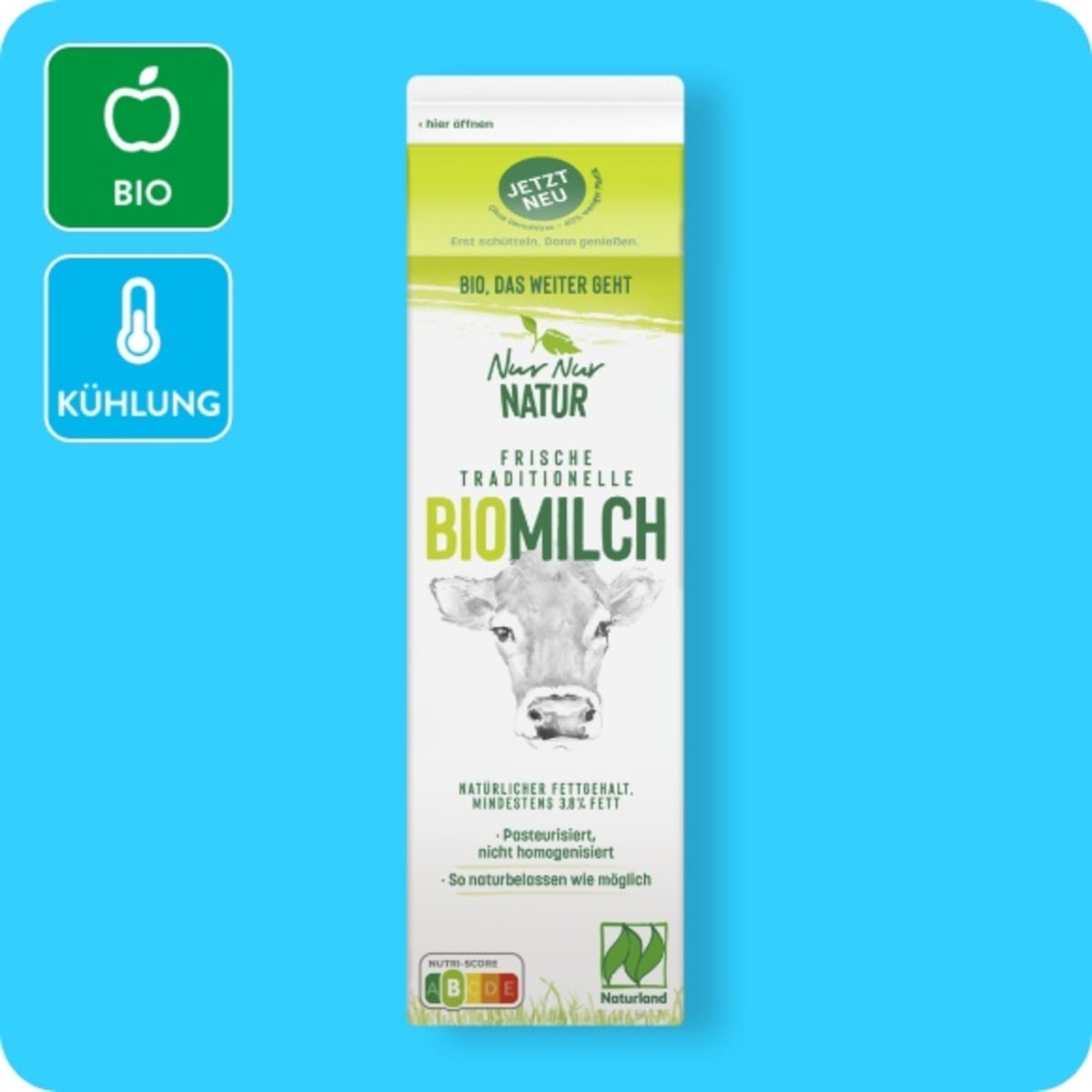 Bild 1 von NUR NUR NATUR Bio-Frischmilch, Mind. 3