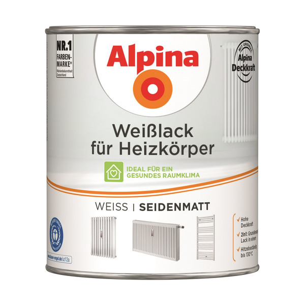 Bild 1 von Alpina Weißlack für Heizkörper seidenmatt 750 ml