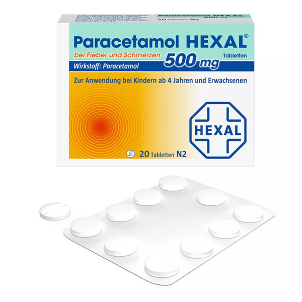 Bild 1 von Paracetamol 500 mg HEXAL bei Fieber und Schmerzen 20 St