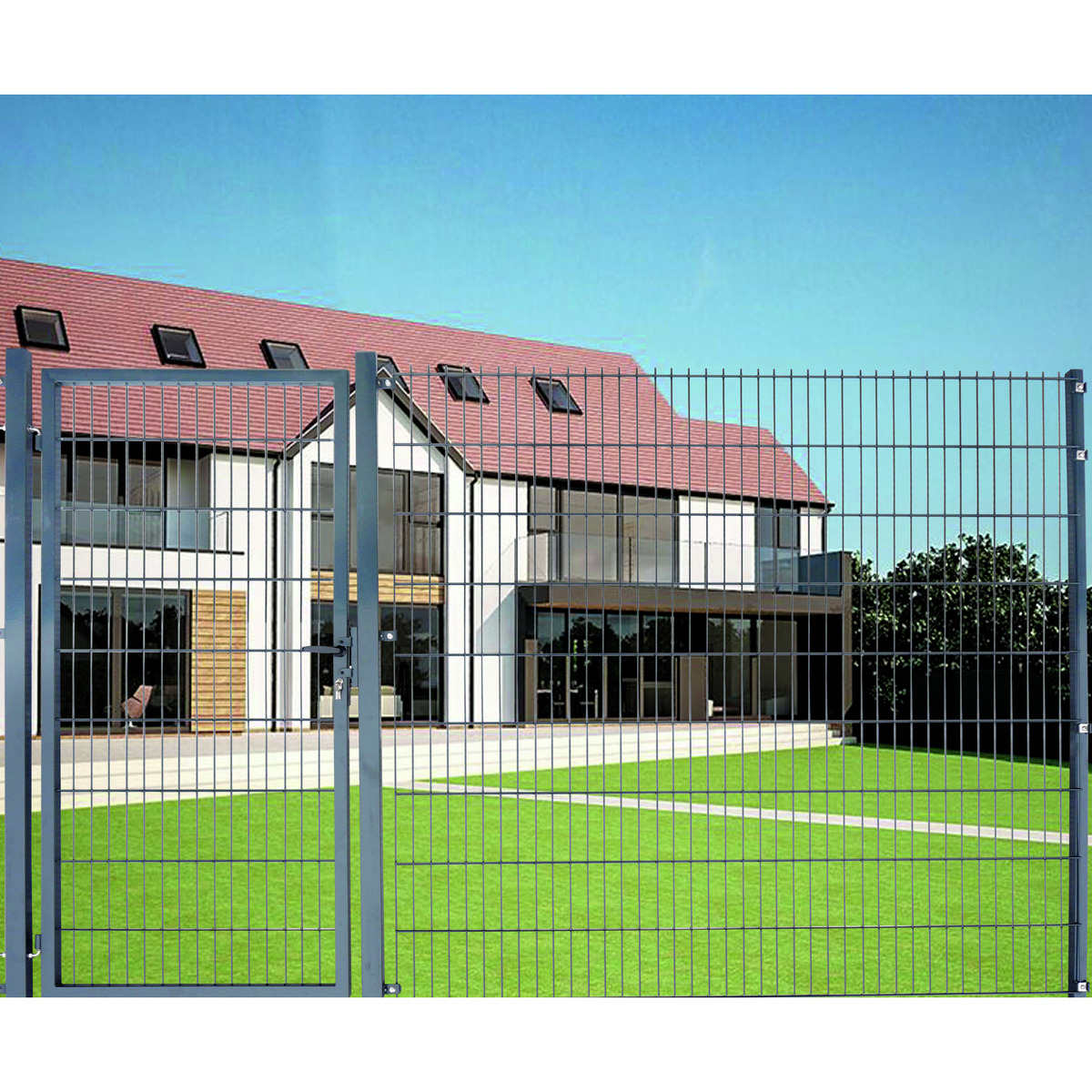 Bild 1 von Doppelstabmatte anthrazitgrau 200 x 180 cm