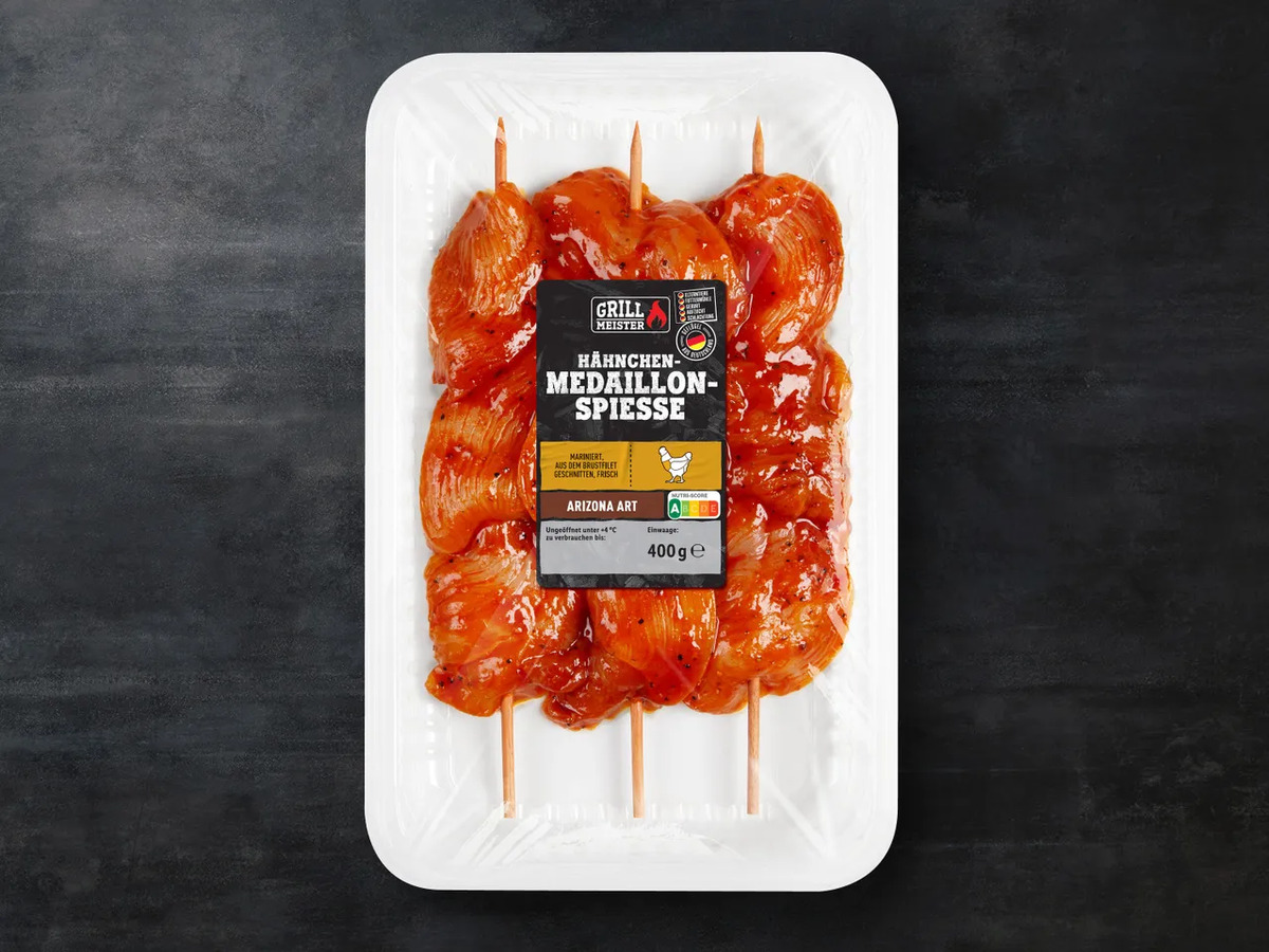 Bild 1 von Grillmeister Hähnchen-Medaillonspieße, 
         400 g
