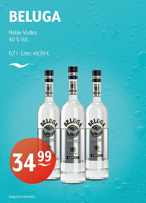 Bild 1 von BELUGA Noble Vodka
40 % Vol.