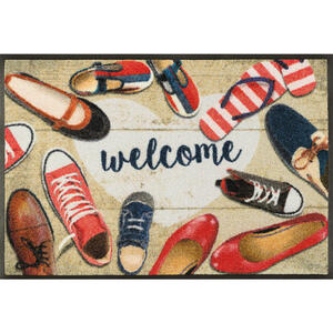 Esposa Fußmatte 50/75 cm objekte multicolor , 088134 Shoes Welcome , Textil , 50x75 cm , rutschfest, für Fußbodenheizung geeignet , 004336011089