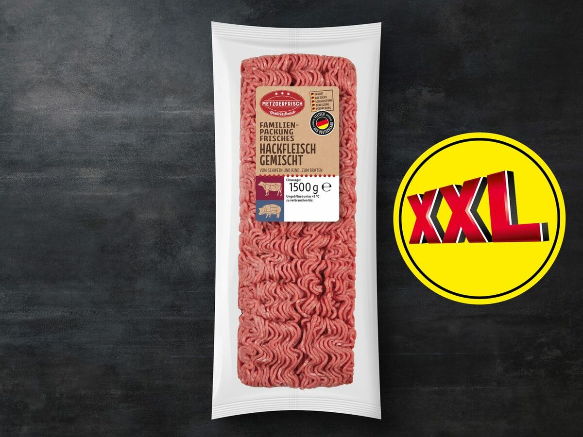 Bild 1 von Metzgerfrisch Frisches Hackfleisch, gemischt XXL, 
         1,5 kg