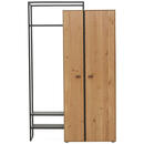 Bild 1 von Valnatura Garderobenschrank wildeiche massiv gebürstet anthrazit, eichefarben , Novara , Holz, Metall , 4 Fächer , 128.9x210.3x37 cm , pulverbeschichtet,gebürstet,Echtholz , Beimöbel erhältlich