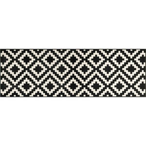 Esposa Webteppich 60/180 cm schwarz, weiß , Kalmar , Textil , Karo , 60x180 cm , für Fußbodenheizung geeignet, in verschiedenen Größen erhältlich , 004336022896