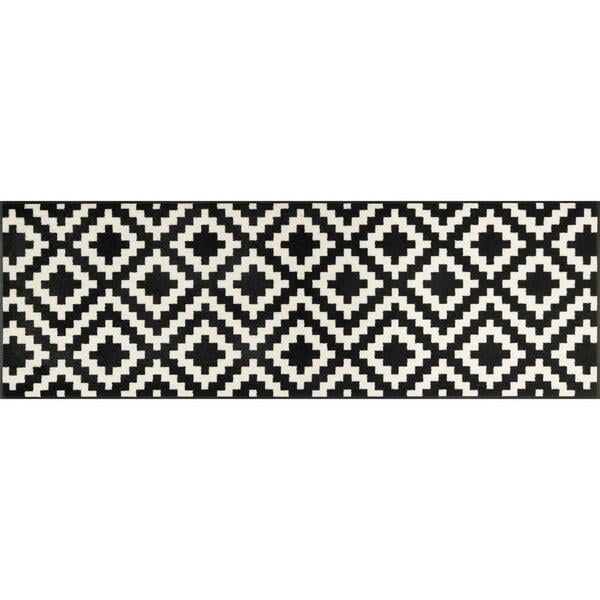 Bild 1 von Esposa Webteppich 60/180 cm schwarz, weiß , Kalmar , Textil , Karo , 60x180 cm , für Fußbodenheizung geeignet, in verschiedenen Größen erhältlich , 004336022896