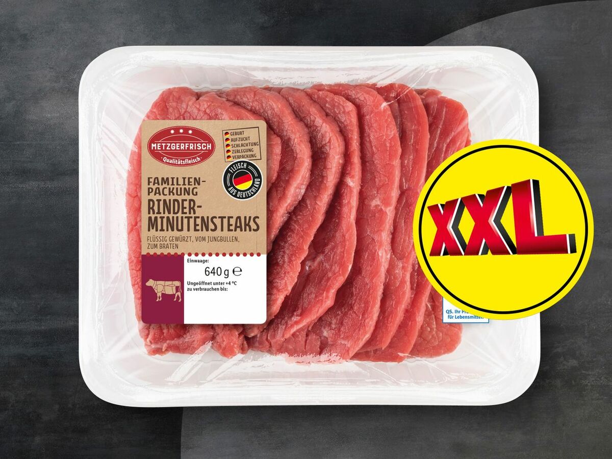 Bild 1 von Metzgerfrisch Rinder-Minutensteaks XXL, 
         640 g