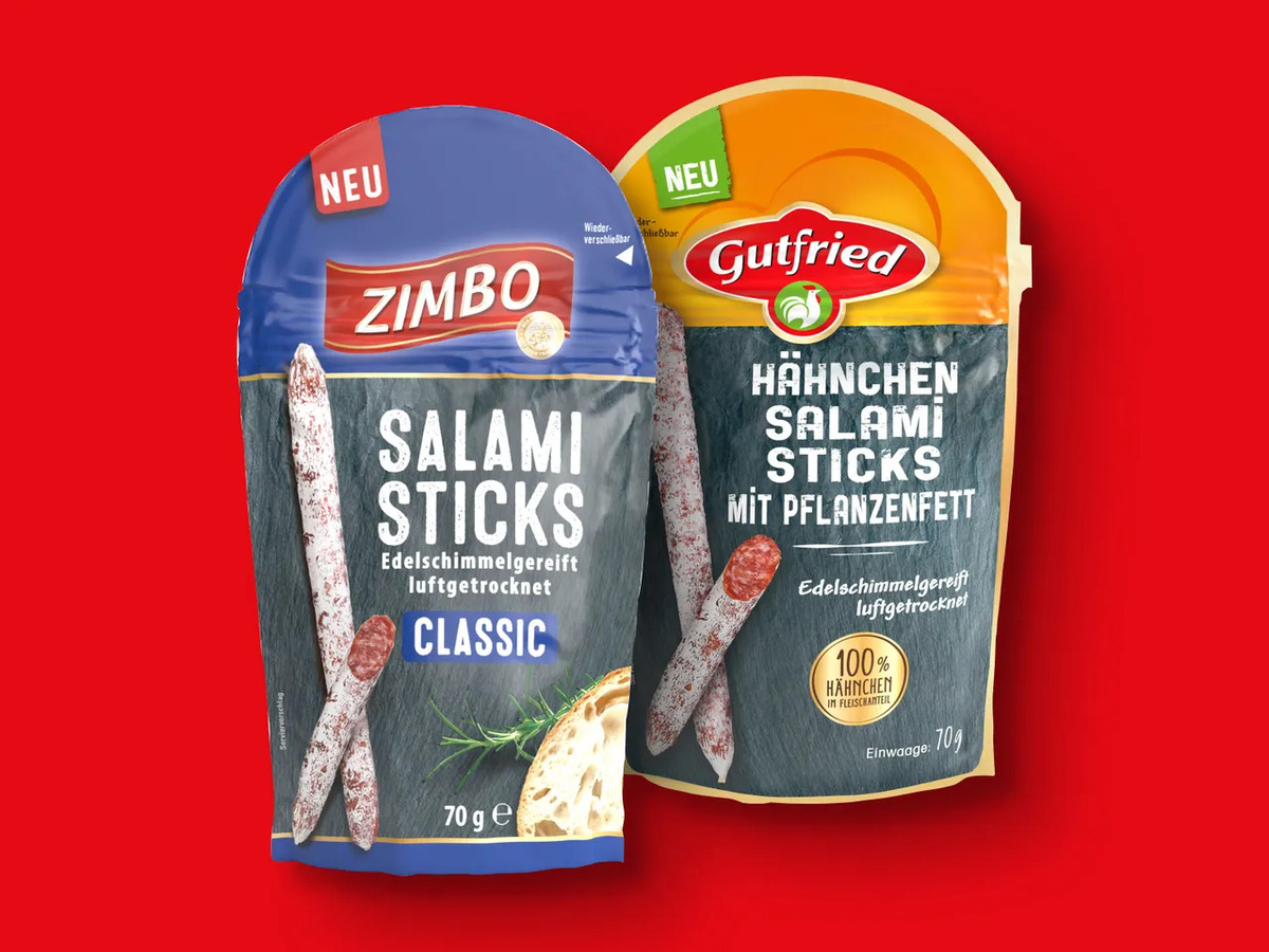 Bild 1 von Zimbo Salami/Gutfried Hähnchen Sticks, 
         70 g