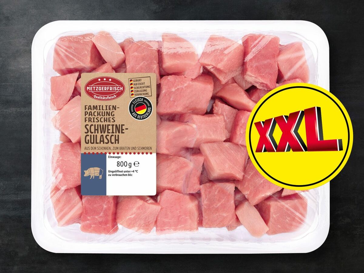 Bild 1 von Metzgerfrisch Frisches Schweine-Gulasch XXL, 
         800 g