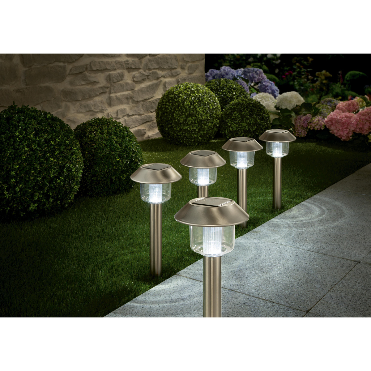 Bild 1 von Solar-Leuchte 'Miami' Ø 12,8 x 40,2 cm, 5er-Set