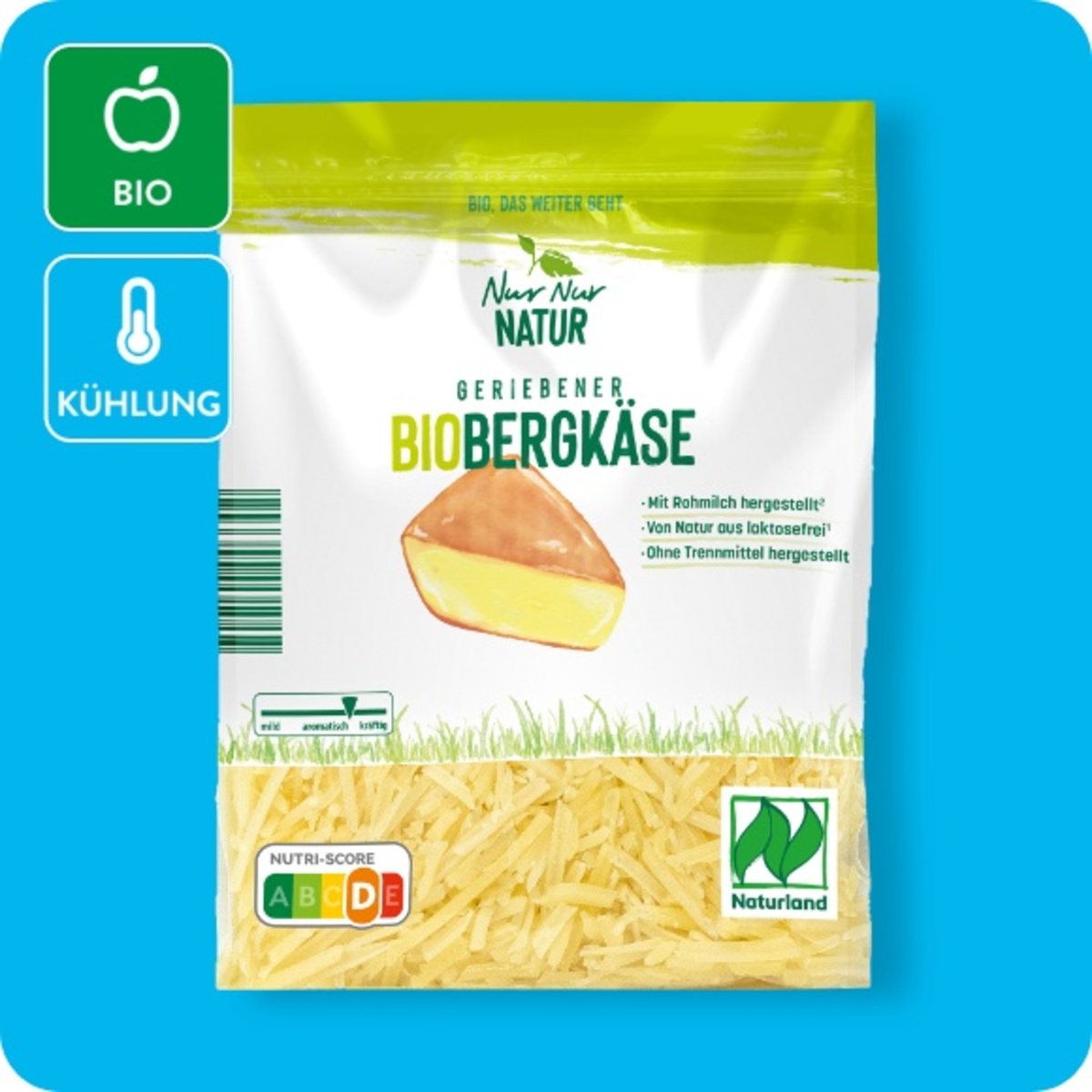 Bild 1 von NUR NUR NATUR Bio-Reibekäse, Bergkäse oder Emmentaler