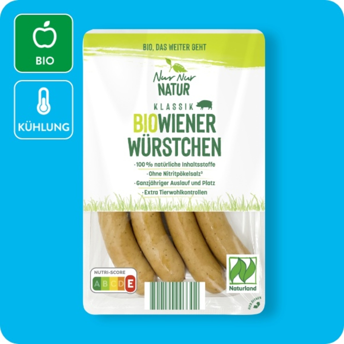 Bild 1 von NUR NUR NATUR Bio-Wiener Würstchen, Naturland-zertifiziert