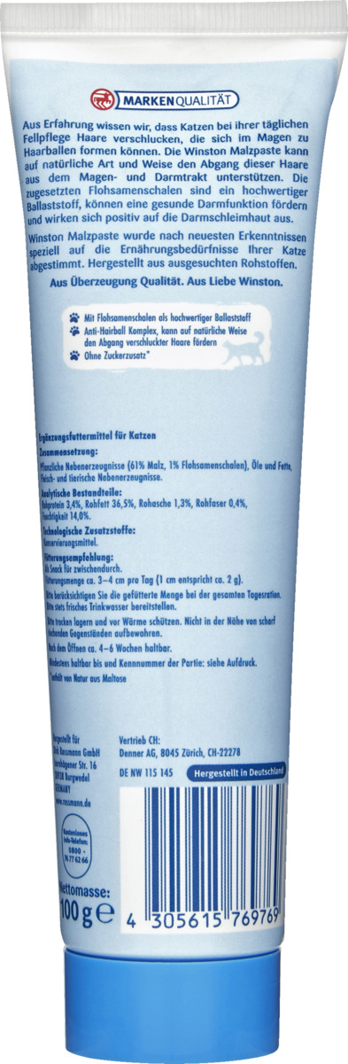 Bild 2 von Winston Malzpaste mit Flohsamenschalen