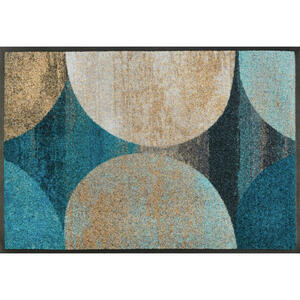Esposa Fußmatte 50/75 cm graphik blau, beige , Galaxia , Textil , 50x75 cm , rutschfest, für Fußbodenheizung geeignet , 004336023389
