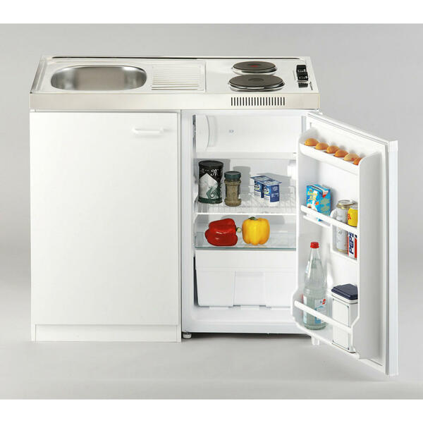Bild 1 von MID.YOU Miniküche e-geräte, spüle , Pantry100Sv , Weiß , Metall , 100 cm , Melamin,Nachbildung , links aufbaubar, rechts aufbaubar , 001899006402