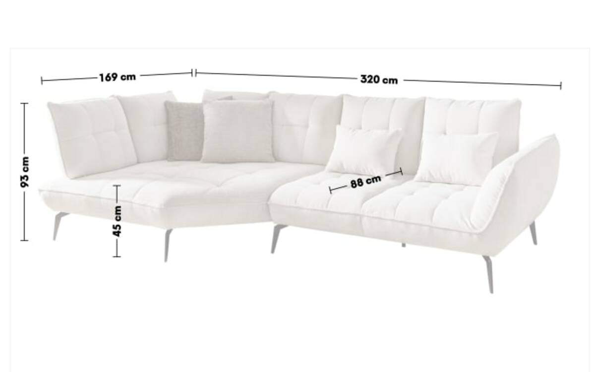Bild 4 von Vito - Wohnlandschaft Ticona, creme, inkl. Sitztiefenverstellungen