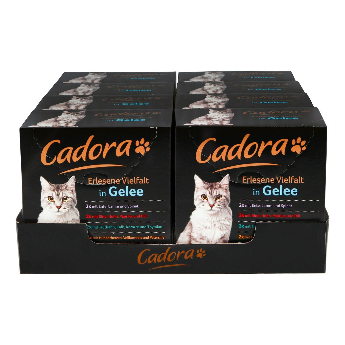 Bild 1 von Cadora Katzennahrung Multipack Gelee 8 x 85 g, 8er Pack